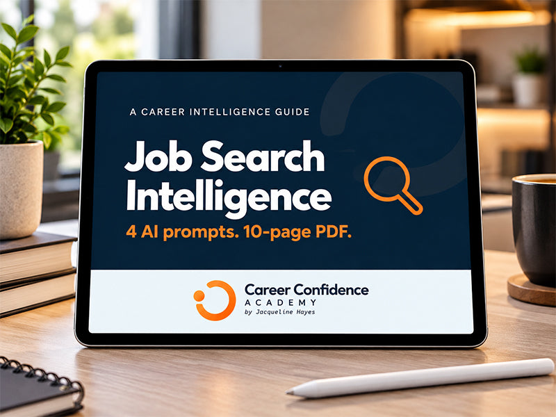 Job Search Intelligence guide shown on a tablet