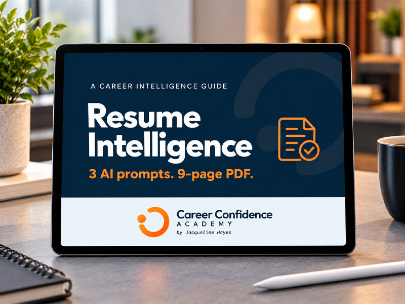 Resume Intelligence guide shown on a tablet